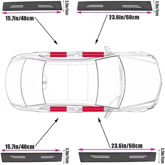NEW BMW 4PCS Threshold Protective Stickers Door Sill Protector Plate anti slip - Picture 2 of 5